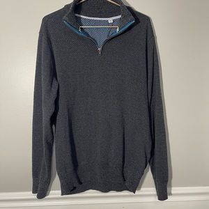 Robert Graham Gray Quarter Zip Sweater (Large)